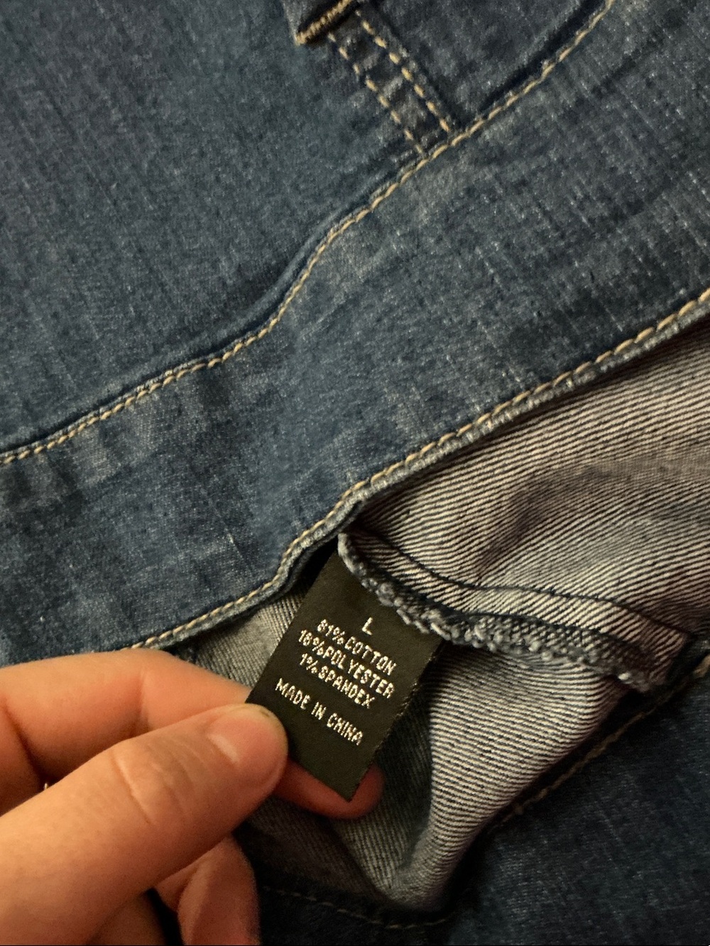 Baccini Navy Blue Denim Button-Front Vest Size Large - Picture 7 of 7